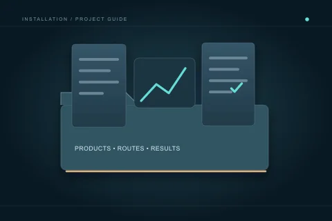A handover folder brings product information, route imagery and actual result records together.