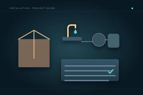 A delivered fixture crate is separated from the faucet, associated components and a checking record.