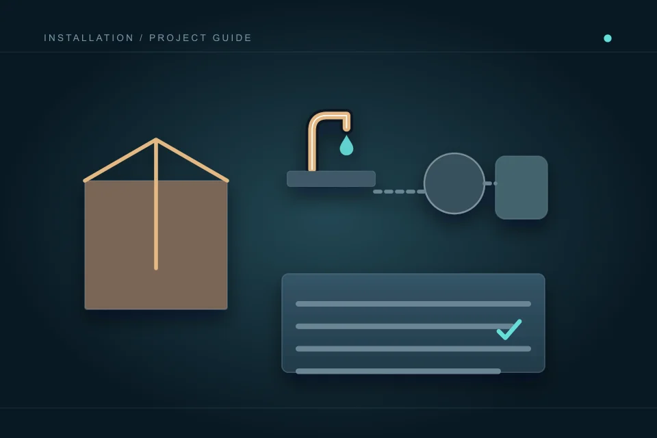 A delivered fixture crate is separated from the faucet, associated components and a checking record.